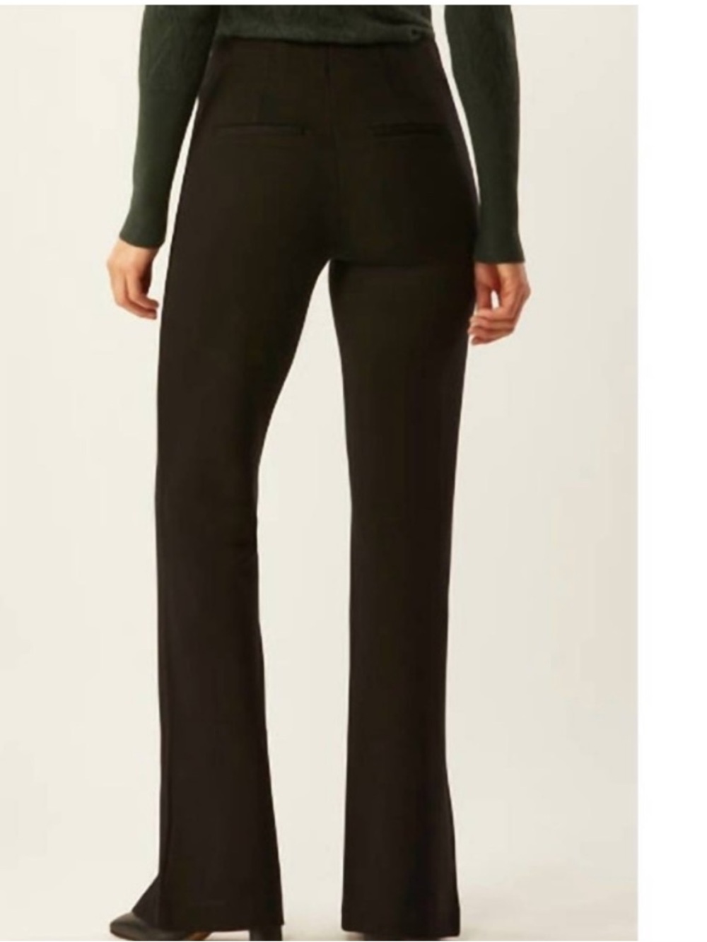 ECRU Pull On Black Boot Cut Split Hem Pants - Picture 3 of 8